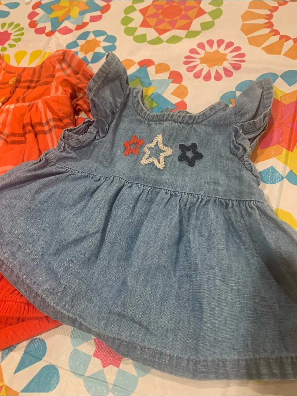 Red Plaid Baby Set with matching denim Top